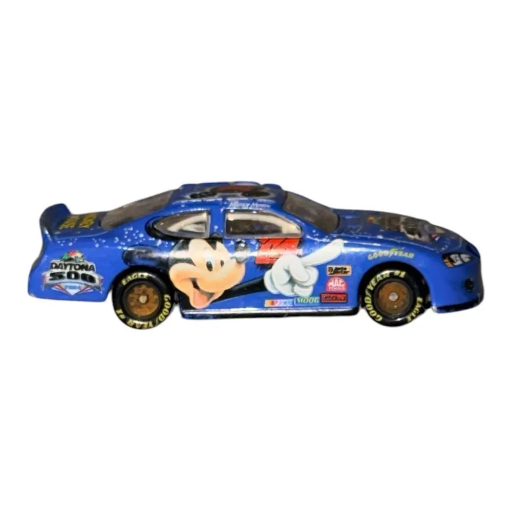 Disney Mickey Mouse Daytona 500 Diecast Car 2004 Blue 1:64 Scale Nascar EUC